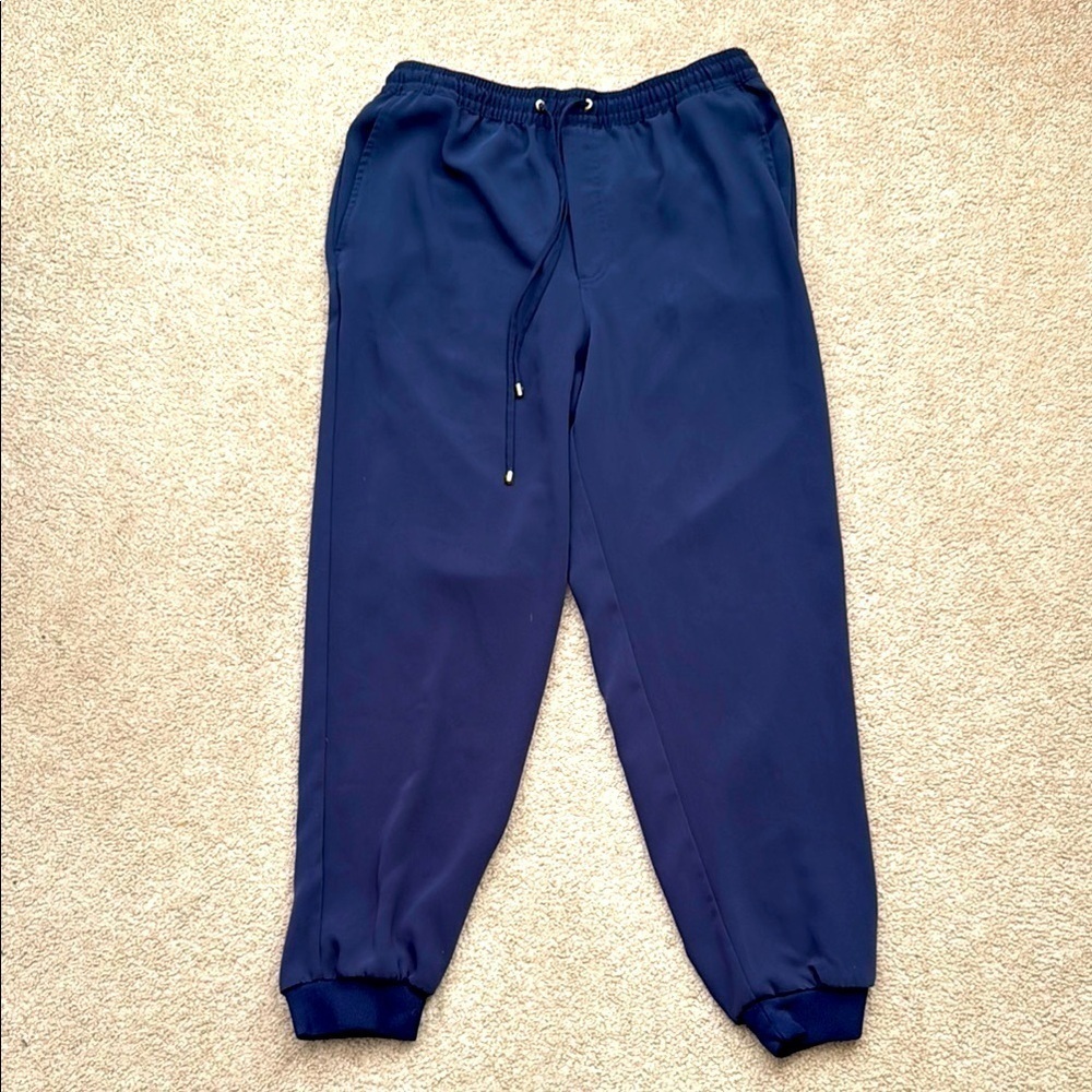 Lauren Ralph Lauren High Rise Soft Lightweight Navy Blue Drawstring Joggers 8